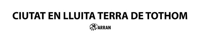 Enganxina «Ciutat en lluita» amb el logotip d'Arran