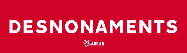Enganxina «Desnonaments» amb el logotip d'Arran