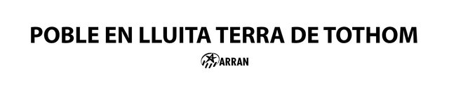Enganxina «Poble en lluita» amb el logotip d'Arran