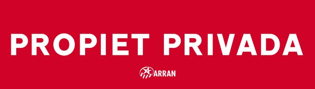 Enganxina «Propietat privada» amb el logotip d'Arran