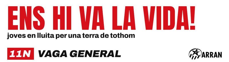 Ens hi va la vida! Joves en lluita per una terra de tothom. 11N vaga general